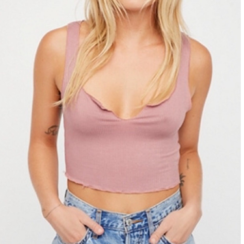 NWT FP Intimately Top Notch Crop in Pink/ Rose